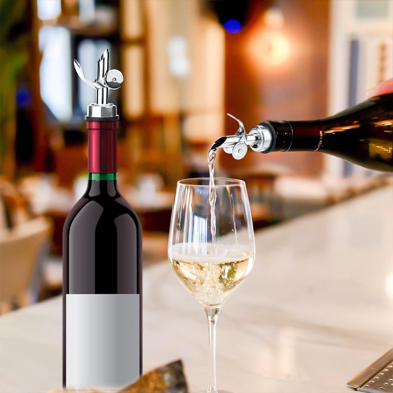 vigor path Weighted Stainless Steel Liquor Bottle Pourers: Auto Flip Spouts for Precise Pouring, Leak-Proof and Dishwasher-Safe (4pcs - Silver) - Image 3